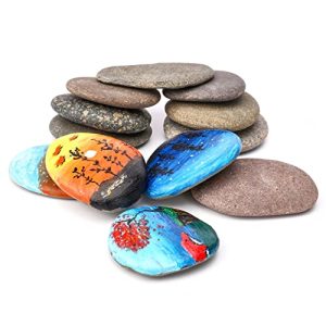 ShoppeWatch Steine zum Bemalen â Glattes Handwerk Kieselsteine â Flache SchilderflÃ¤che â Freundlichkeit Dekorative -12 StÃ¼ck GrÃ¶Ãe von 5 bis 8 cm PS10