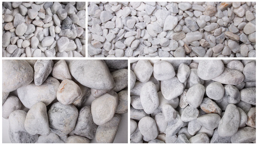Entdecke getrommelten Splitt aus Carrara Marmor: Die perfekte Wahl für den Garten und Außenbereich