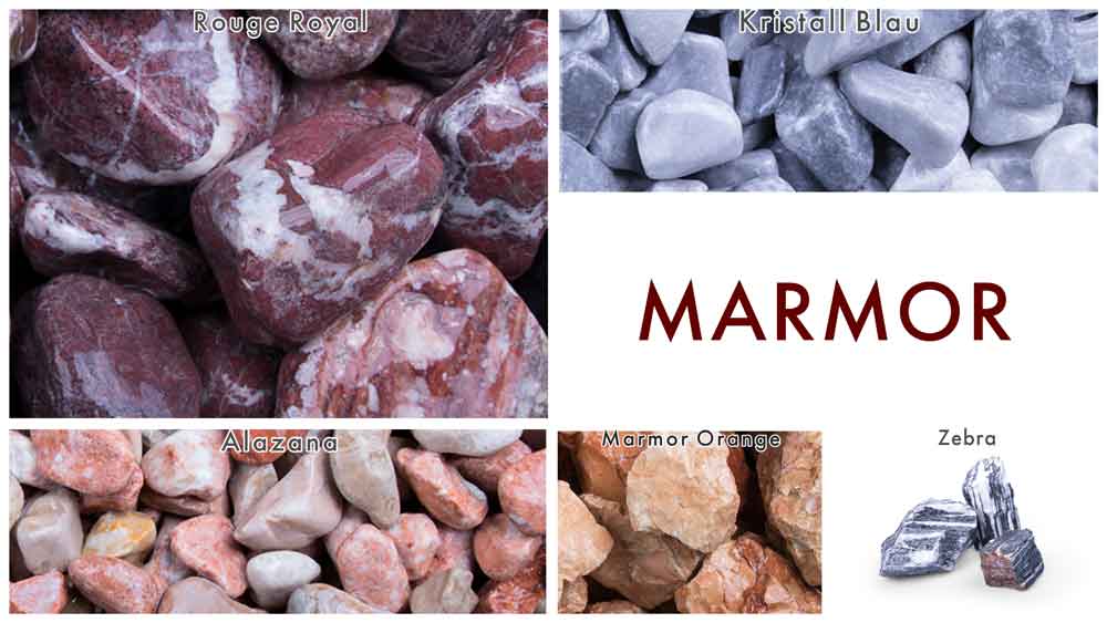 Marmor - Edler Stein für ein tolles Ambiente im Garten - Die Beitragsserie zu unseren Gesteinsarten exklusiv bei www.steinsplittkies.de